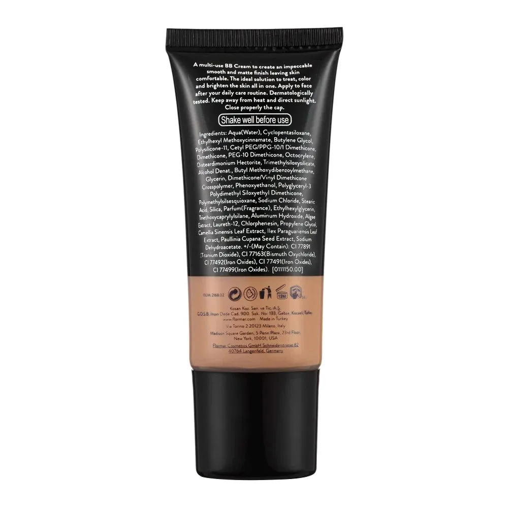 Side view of flormar mattifying bb cream spf-25, medium, 05