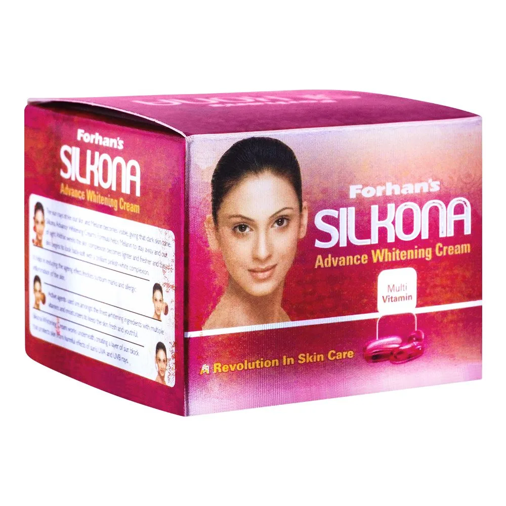 Side view of forhan's silkona advance whitening cream, 50ml