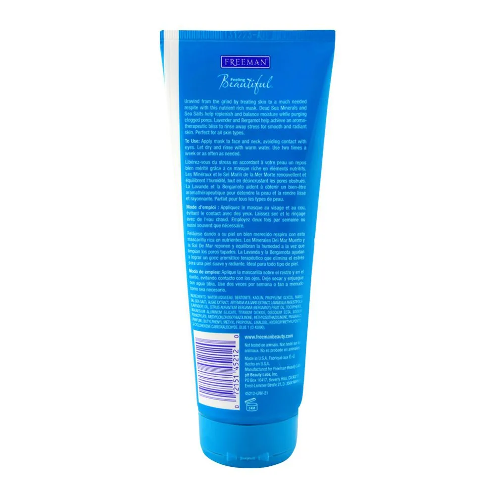 Side view of freeman facial anti-stress dead sea minerals mask 150ml