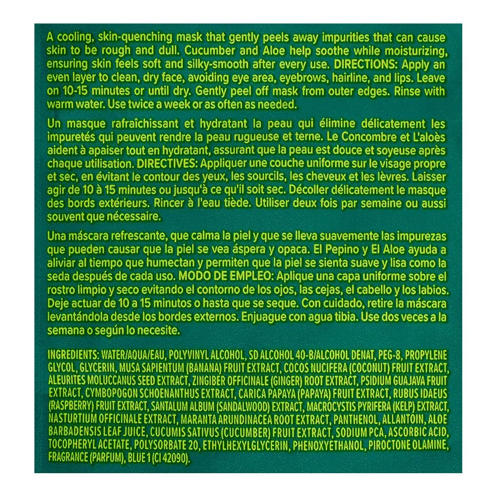 Comfortable casual freeman renewing cucumber refresh peel-off gel face mask, for all skin types, 15ml