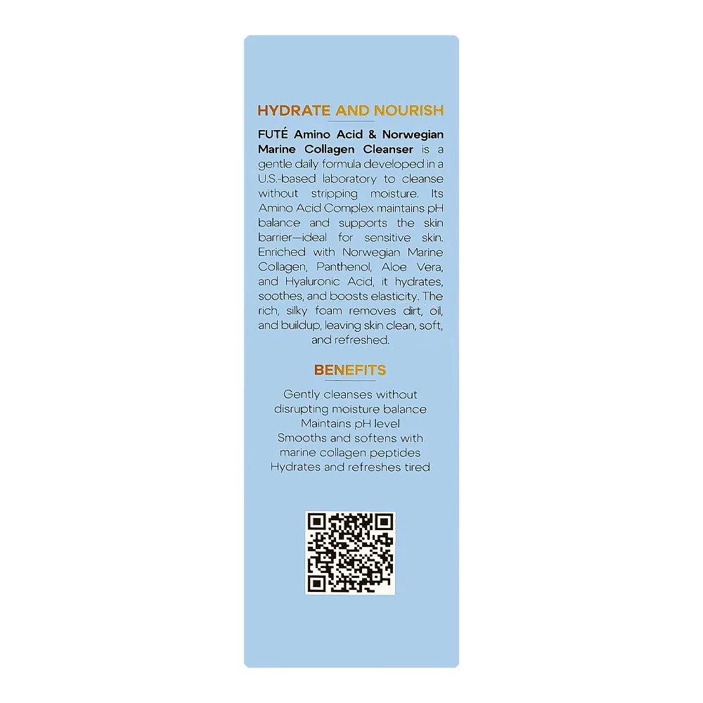 Comfortable casual fute amino acid & norwegian marine collagen cleanser, niacinamide & vitamin e, 50ml