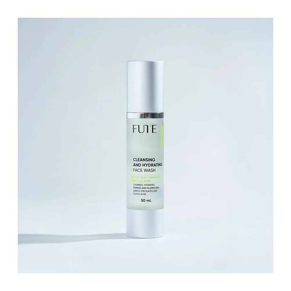 Fute Cleansing And Hydrating Face Wash, Niacinamide, Salicylic Acid & Norwegian Marine Collagen, For Healthier Skin, 50ml