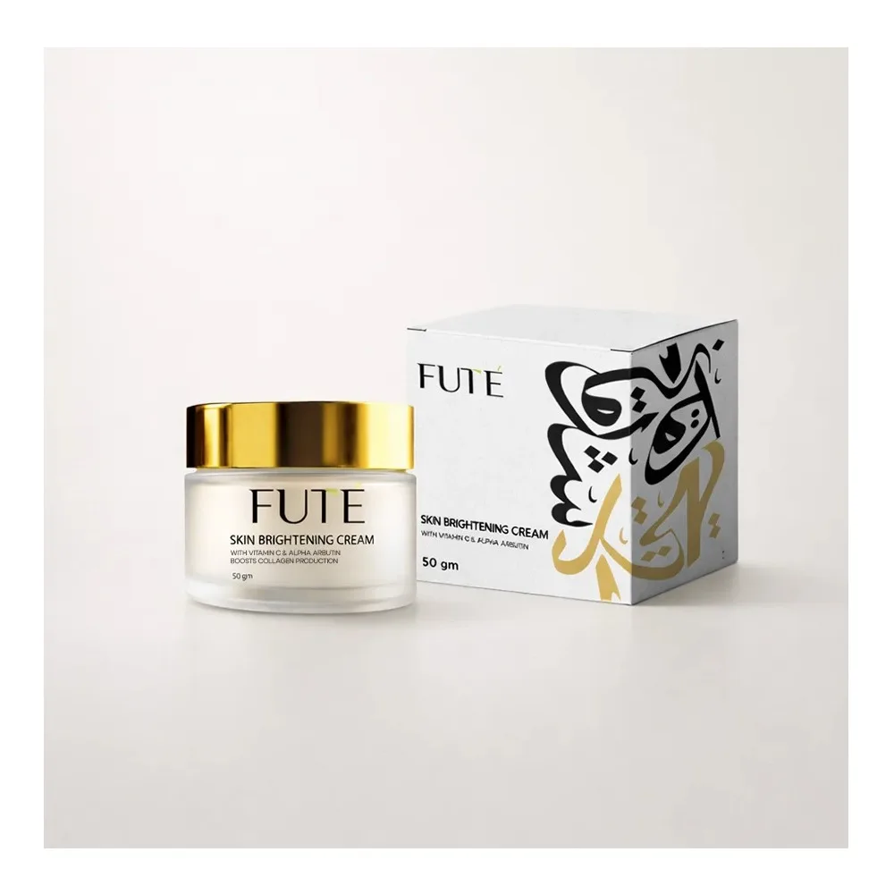 Side view of fute intensive skin glowing skin brightening cream, hyaluronic acid, vitamin e, for intensive skin glowing, 50ml