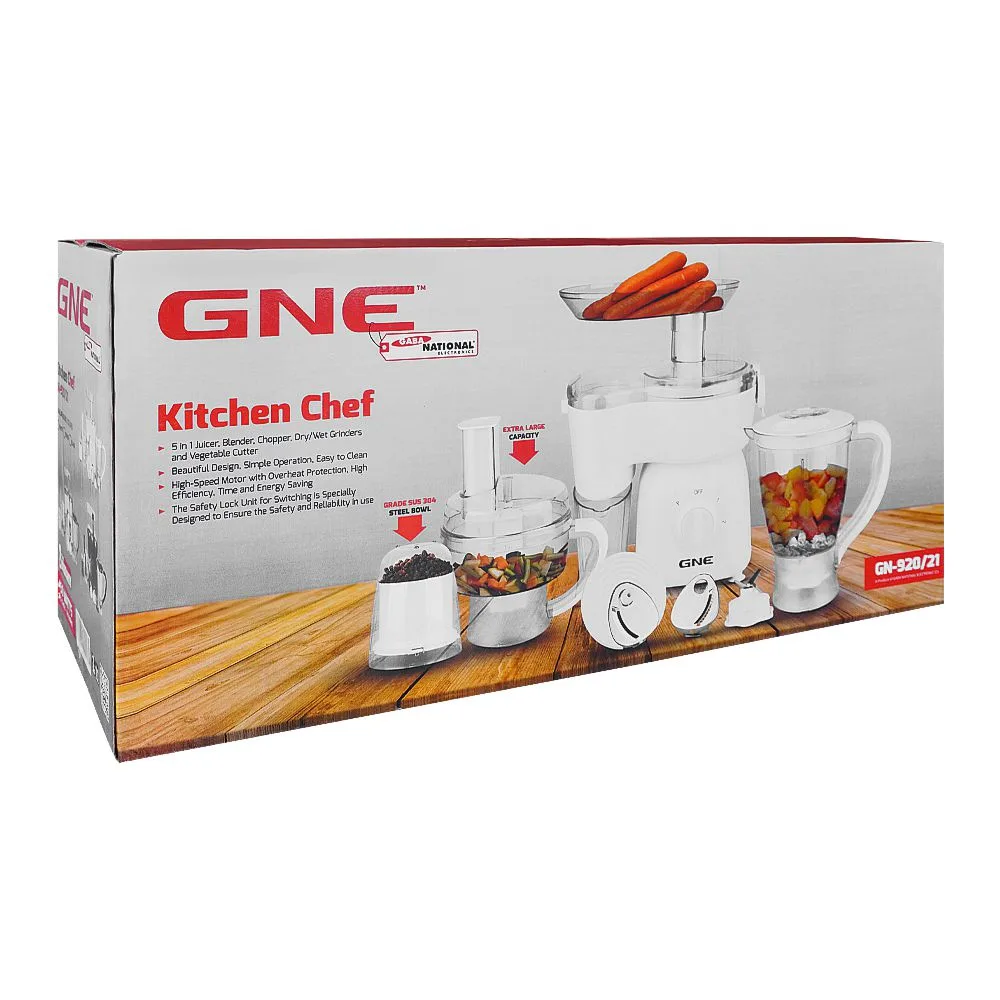 Side view of gaba national 5-in-1 kitchen chef, 450w, gn-920/21