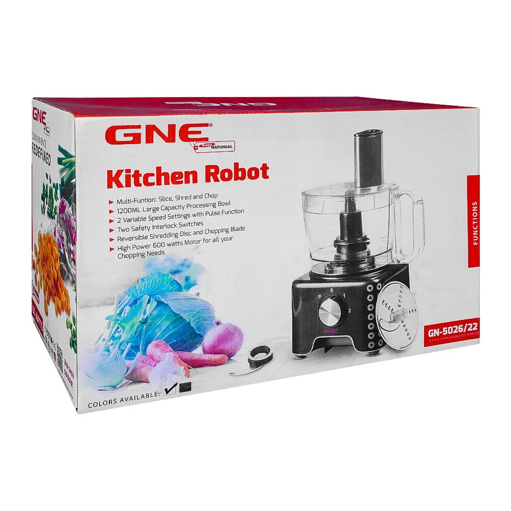 Side view of gaba national kitchen robot, 1200ml capacity, 600w, gn-5026/22