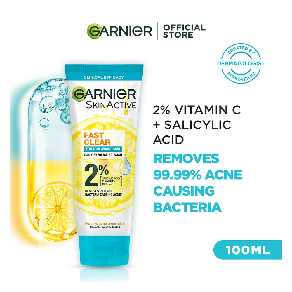 Garnier Fast Clear Facewash, For Acne Prone Skin, 100ml