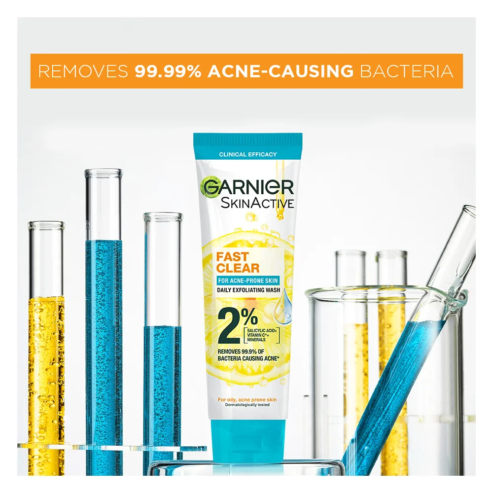 Comfortable casual garnier fast clear facewash, for acne prone skin, 100ml