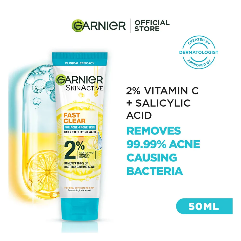 Garnier Fast Clear Facewash, For Acne Prone Skin, 50ml