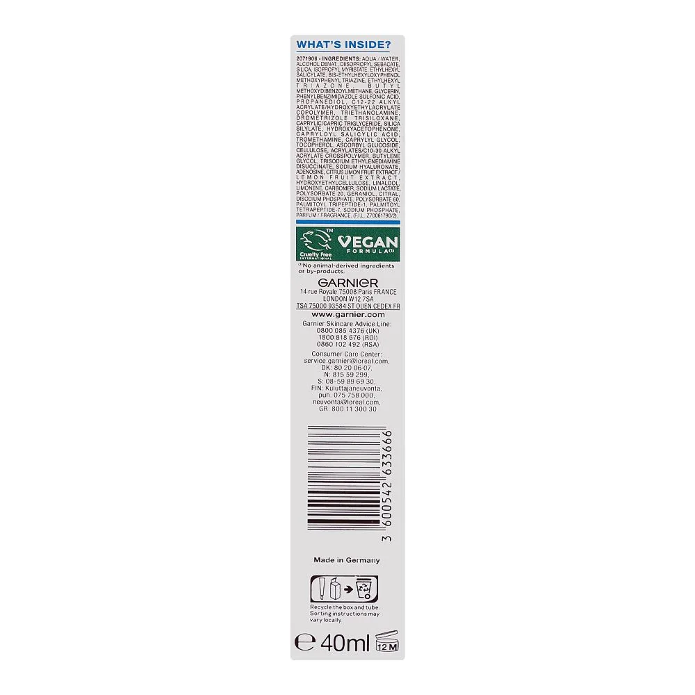 Comfortable casual garnier hyaluron barrier protect daily uv fluid invisible serum, spf 50+ hyaluronic acid & glycerin, for all types of skin, 40ml