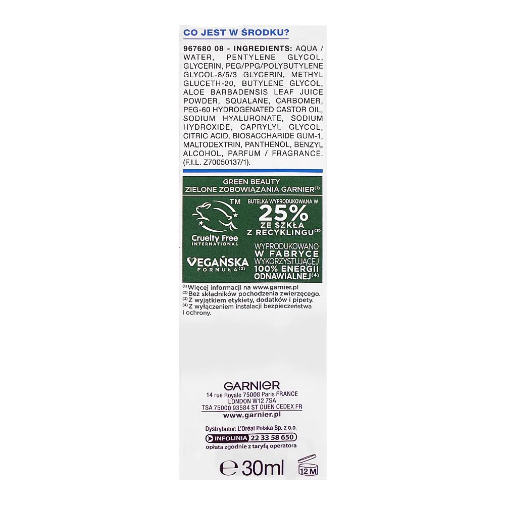 Comfortable casual garnier hyaluron+ barrier repair serum, glycerin & hyaluronic acid, for dry skin, 30ml