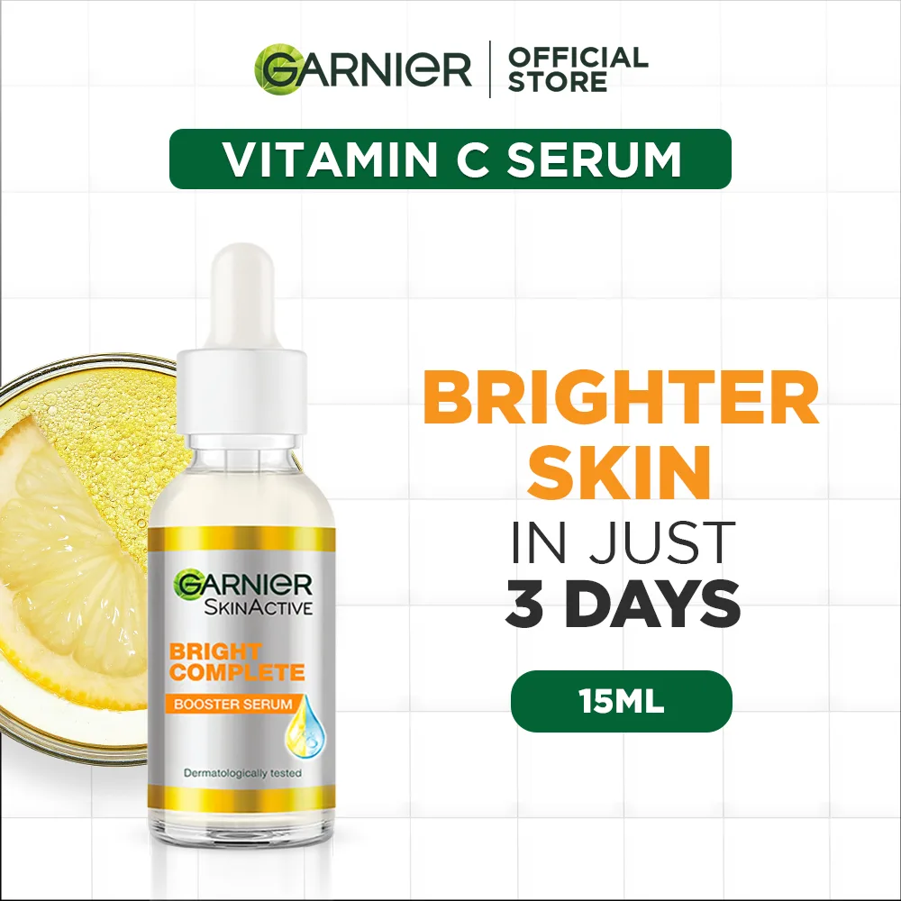 Garnier Skin Active Bright Complete Vitamin C Booster Serum 15 ML - Contains Niacinamide