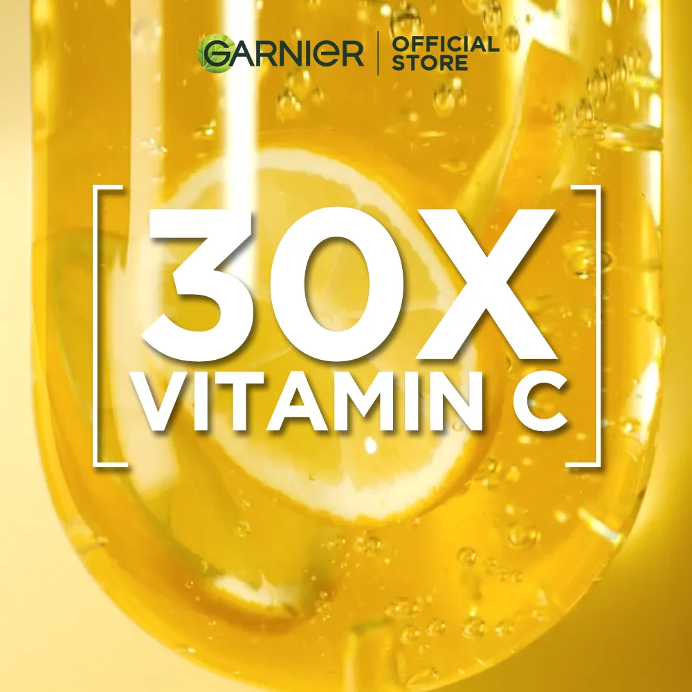 Front angle of garnier skin active bright complete vitamin c booster serum 15 ml - contains niacinamide