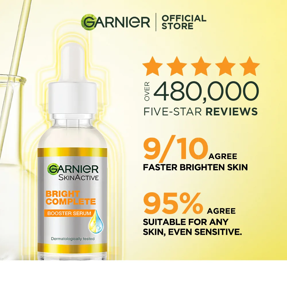 Comfortable casual garnier skin active bright complete vitamin c booster serum 30 ml - contains niacinamide