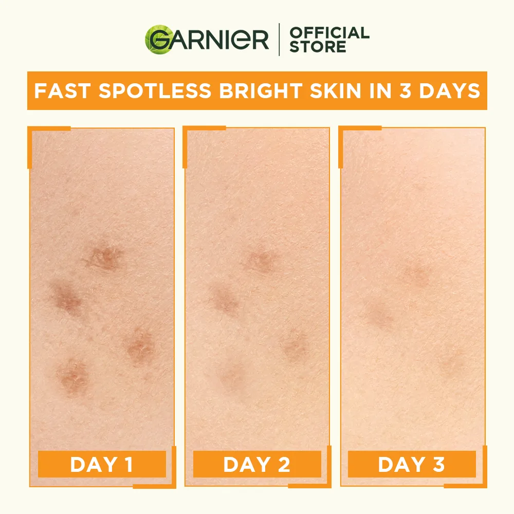 Front angle of garnier skin active bright complete vitamin c booster serum 30 ml - contains niacinamide