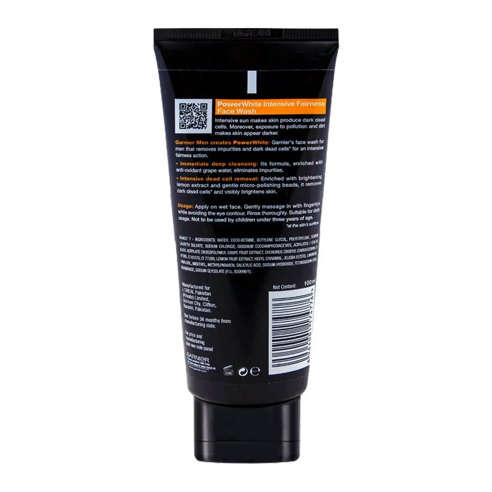 Garnier Turbo Bright Fairness Face Wash 100ml - Removes Dark Cells & Impurities for Clear Skin