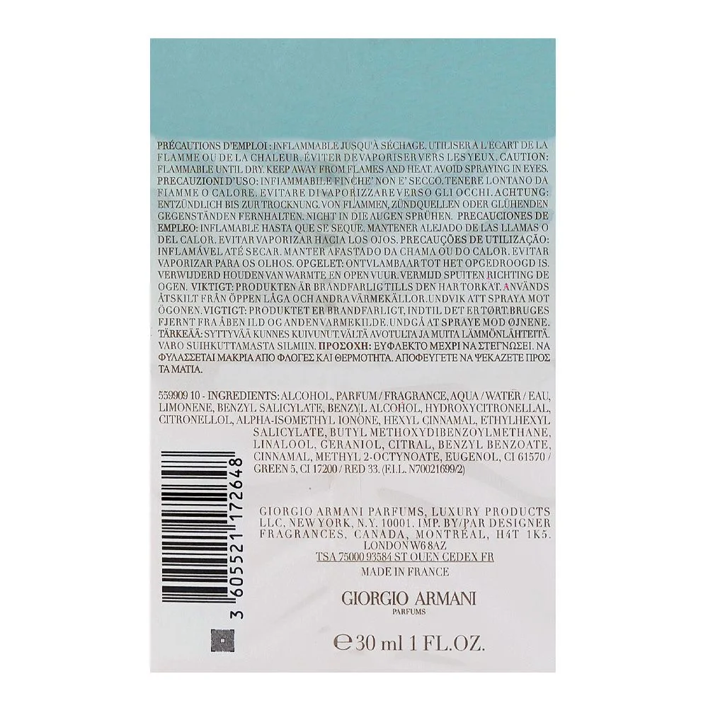 Comfortable casual giorgio armani acqua di gioia, eau de parfum, for women, 30ml