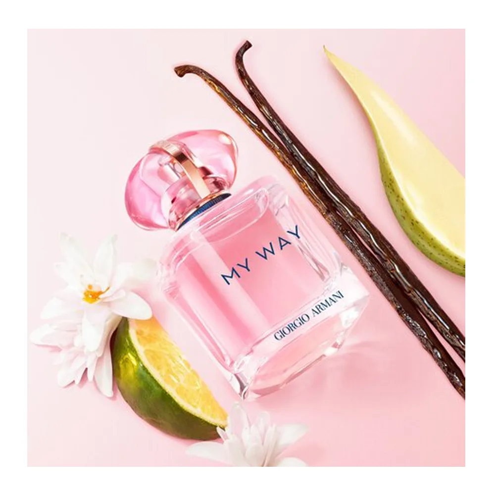 Side view of giorgio armani my way nectar, eau de parfum, for women, 30ml