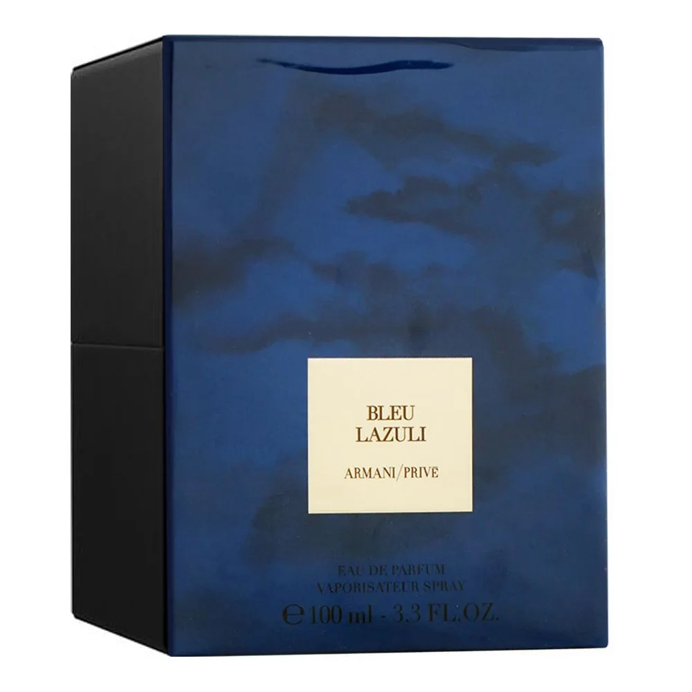 Side view of giorgio armani prive bleu lazuli, eau de parfum, for men & women, 100ml