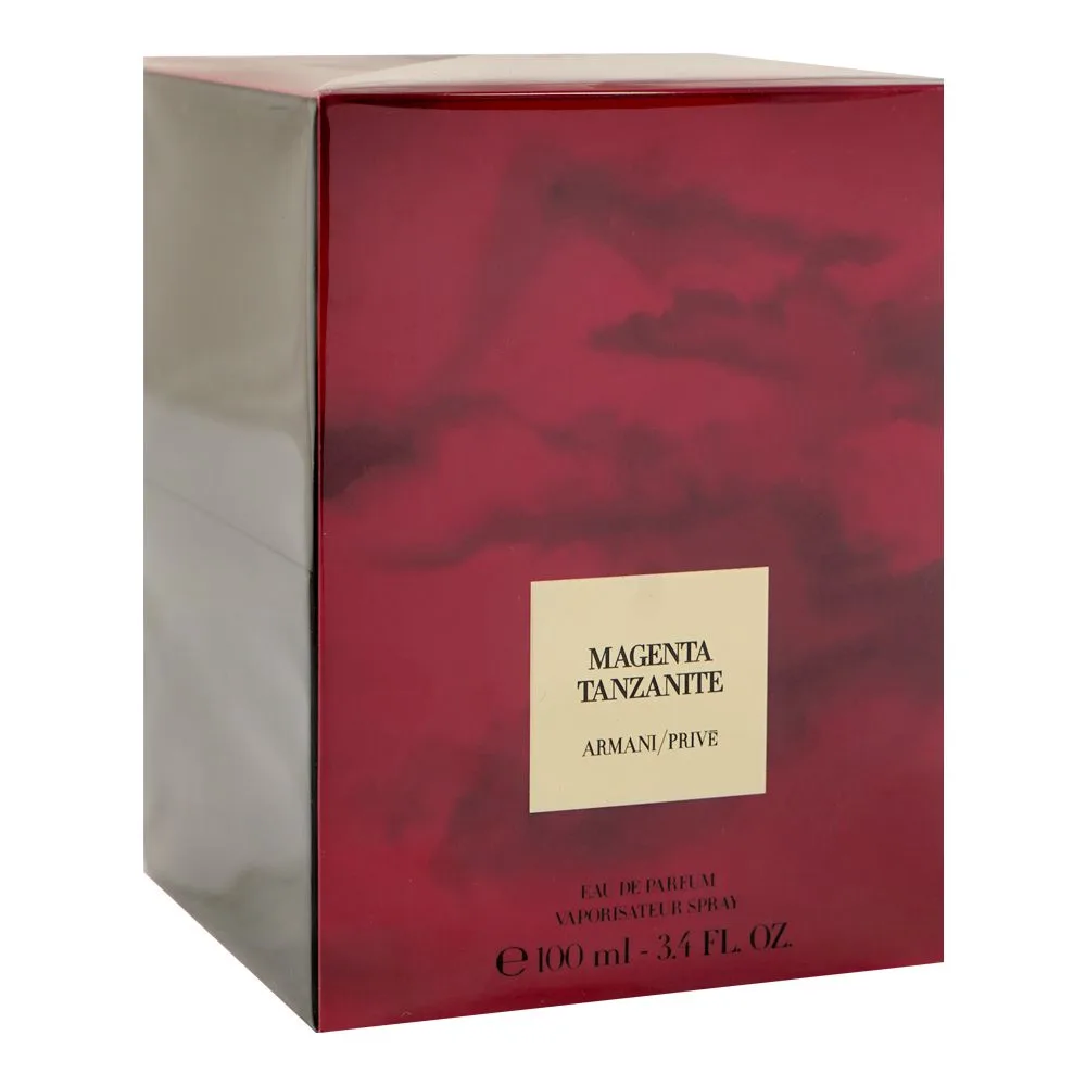 Side view of giorgio armani prive magenta tanzanite, eau de parfum, for men & women, 100ml
