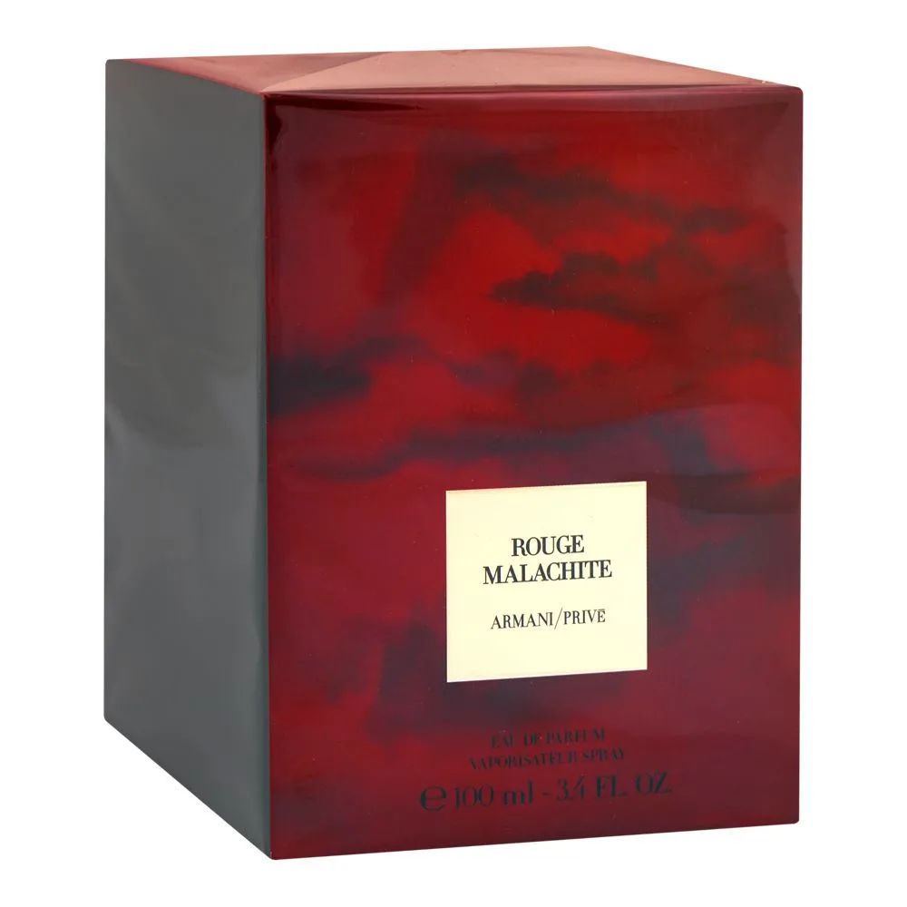 Side view of giorgio armani prive rouge malachite, eau de parfum, for men & women, 100ml