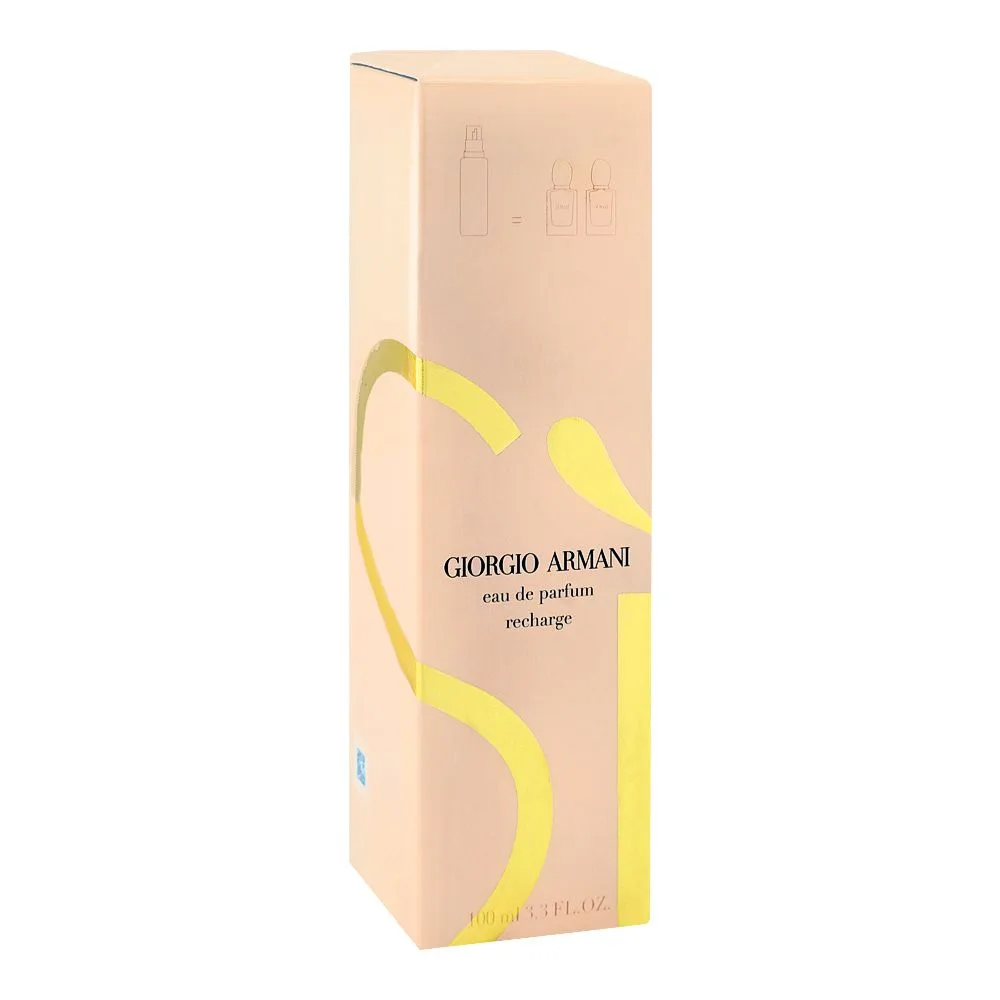 Side view of giorgio armani si recharge, eau de parfum, for women, 100ml