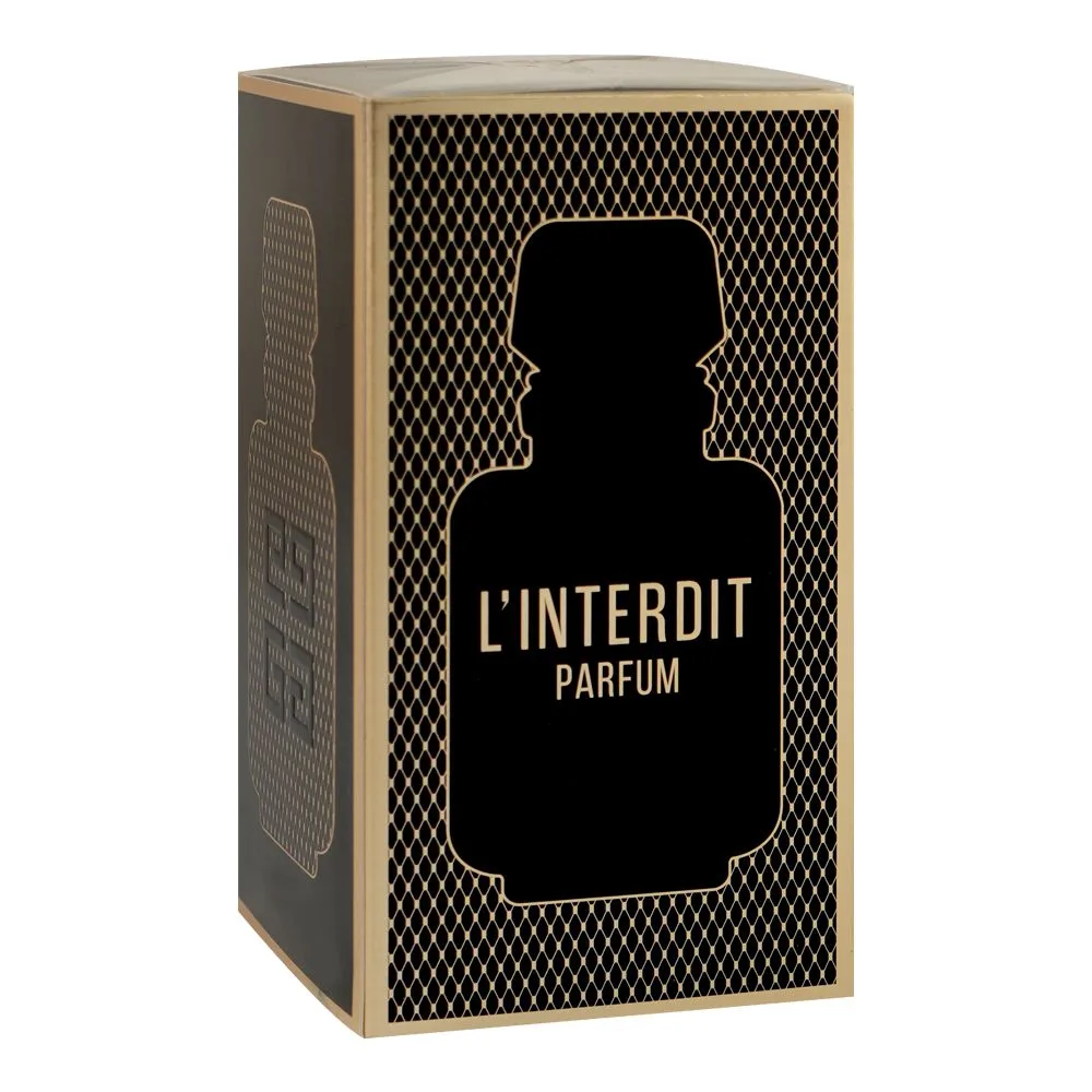 Side view of givenchy l'interdit parfum, for women, 80ml