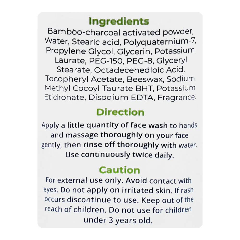 Comfortable casual glamourous face bamboo charcoal whitening face wash, for oily skin, 100g, gf-1019