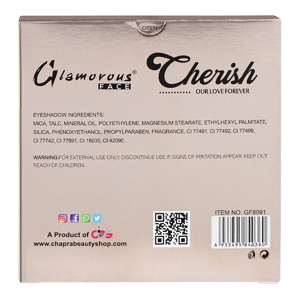 Glamourous Face Cherish Eyeshadow Palette With 16 Shades, GF8091 packaging image