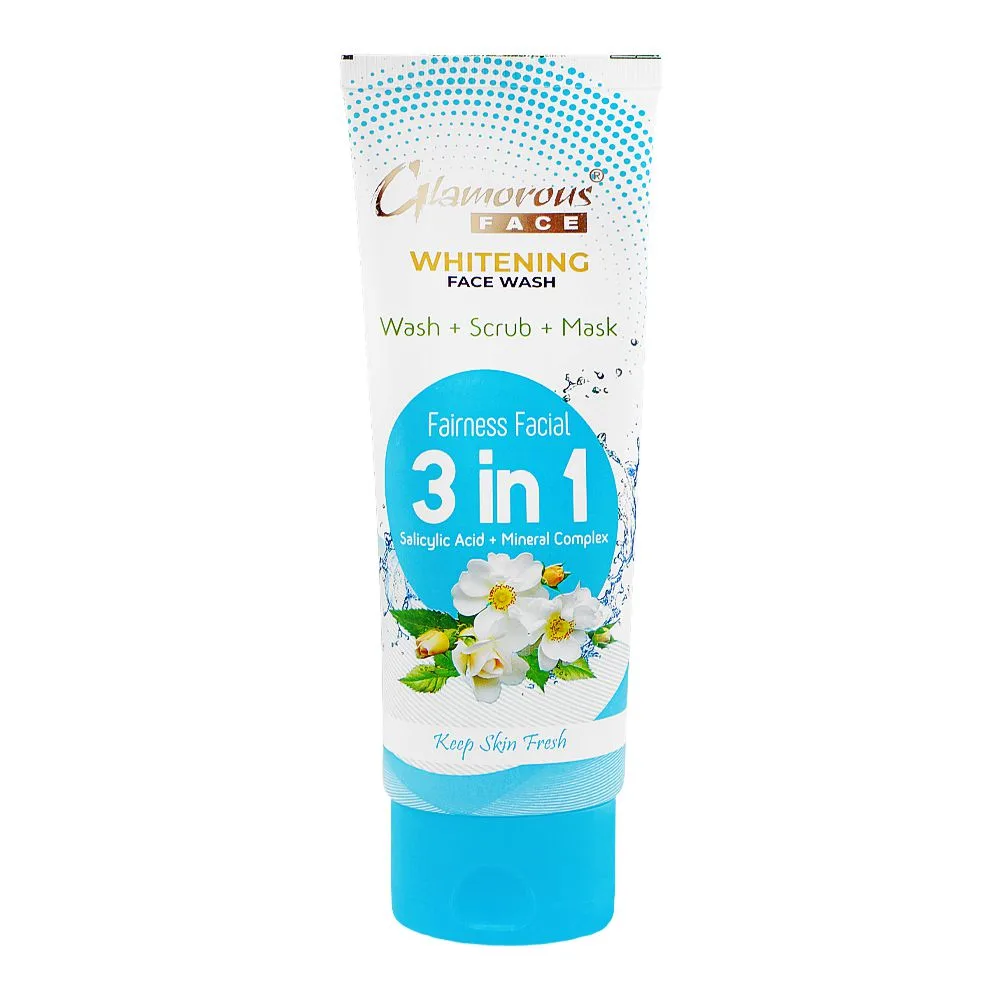 Glamourous Face Fairness Facial 3-In-1 Wash + Scrub + Mask, For Eliminating Dark Spots, 100g, GF-1021