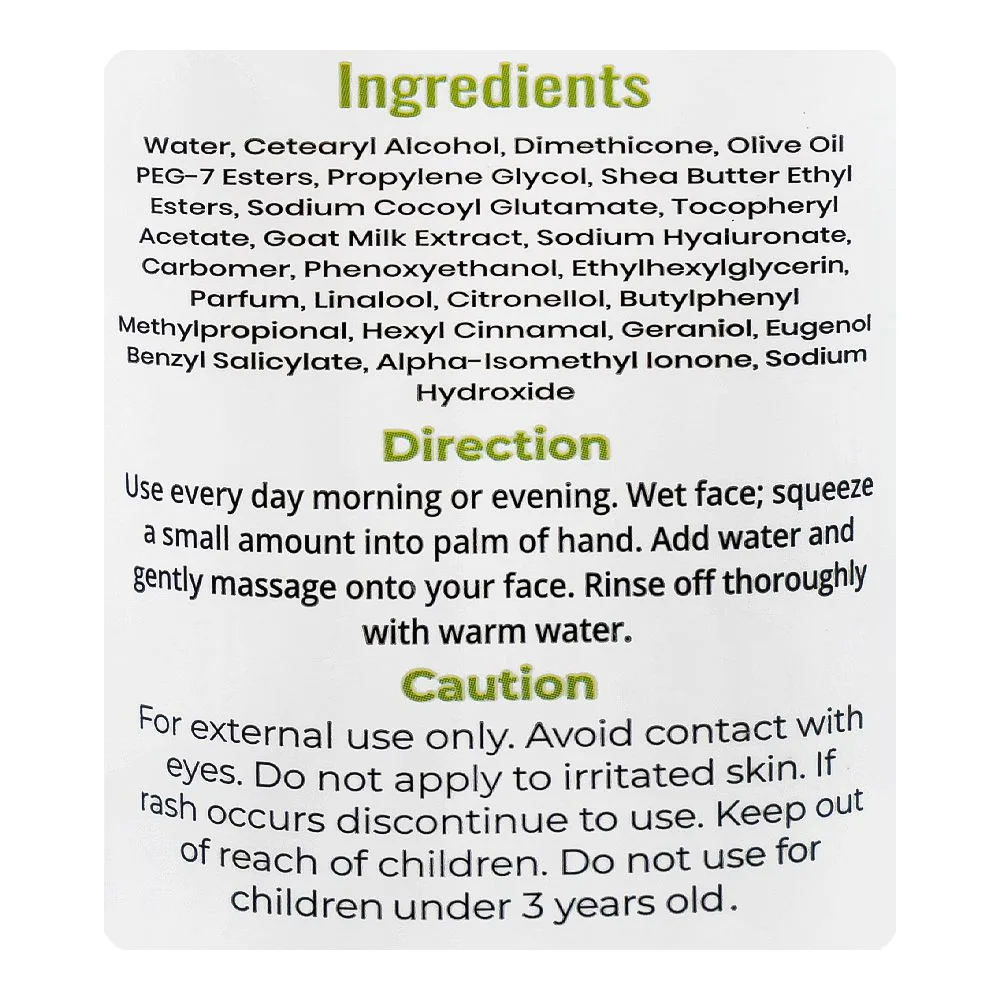 Comfortable casual glamourous face natural beauty 6x goat milk face wash, for dry skin, 100g, gf-1028