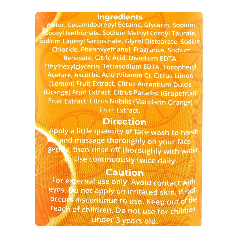 Comfortable casual glamourous face radiant glow vitamin c face wash, for all types of skin, 100g, gf-1088