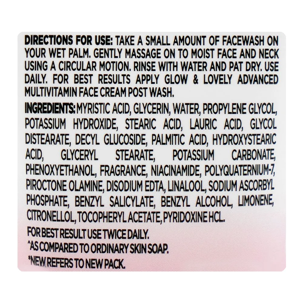 Comfortable casual glow & lovely bright glow 3x multi-vitamins face wash, for all skin types, 50g