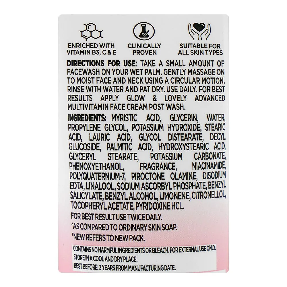 Comfortable casual glow & lovely bright glow 3x multi-vitamins face wash, for all skin types, 80g