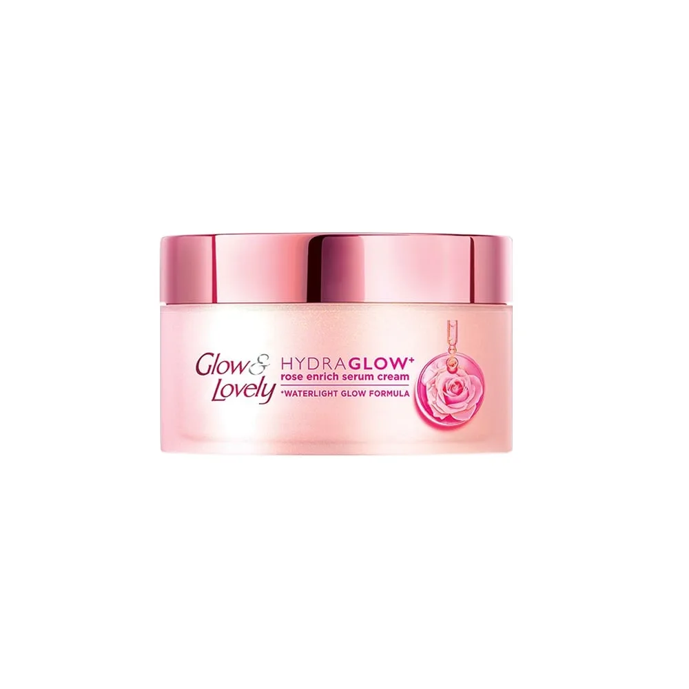 Glow & Lovely Hydra Glow Rose Enrich Serum Cream, Water Light Glow Formula, 60ml