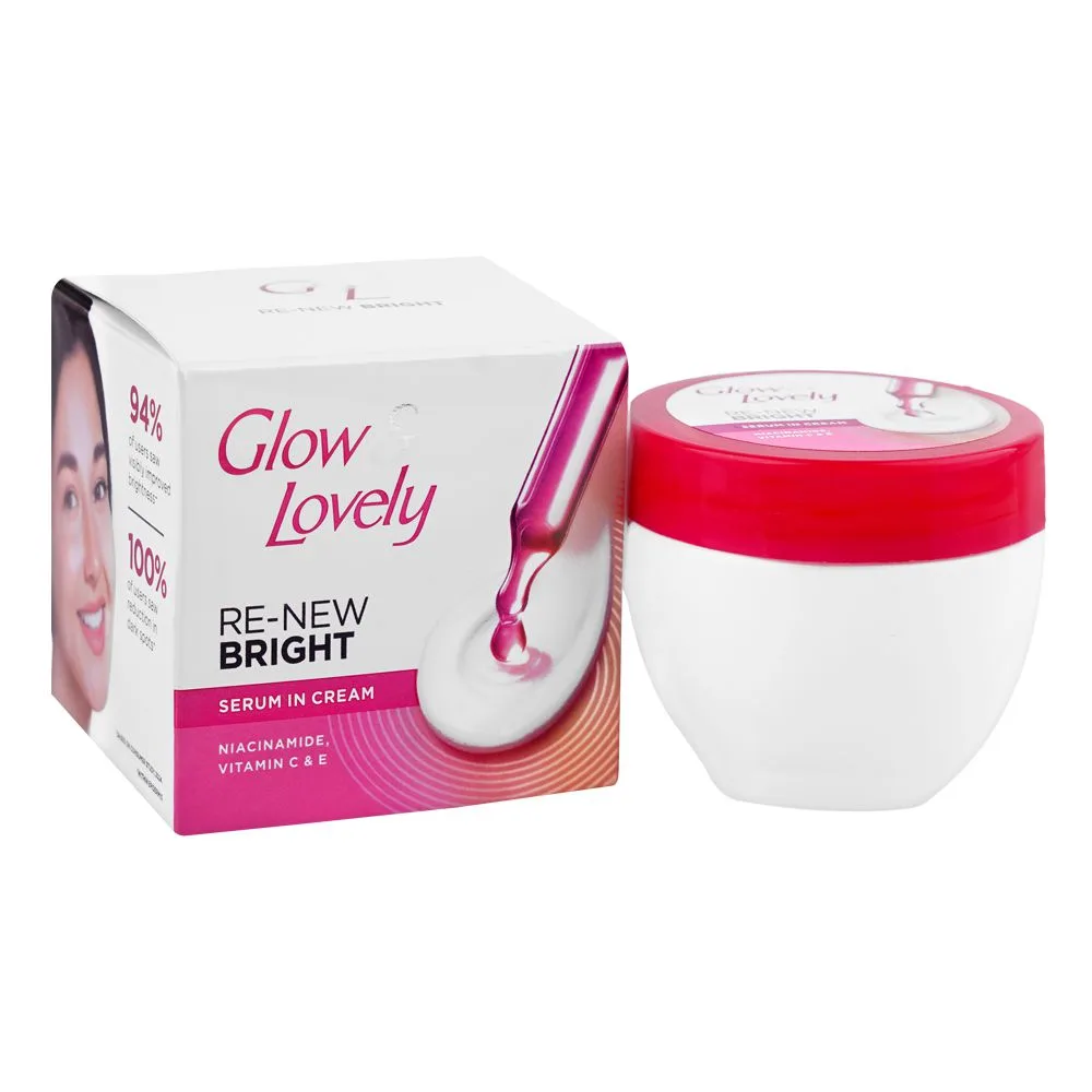 Glow & Lovely Re-New Bright Serum In Cream, Niacinamide, Vitamin C, 62ml