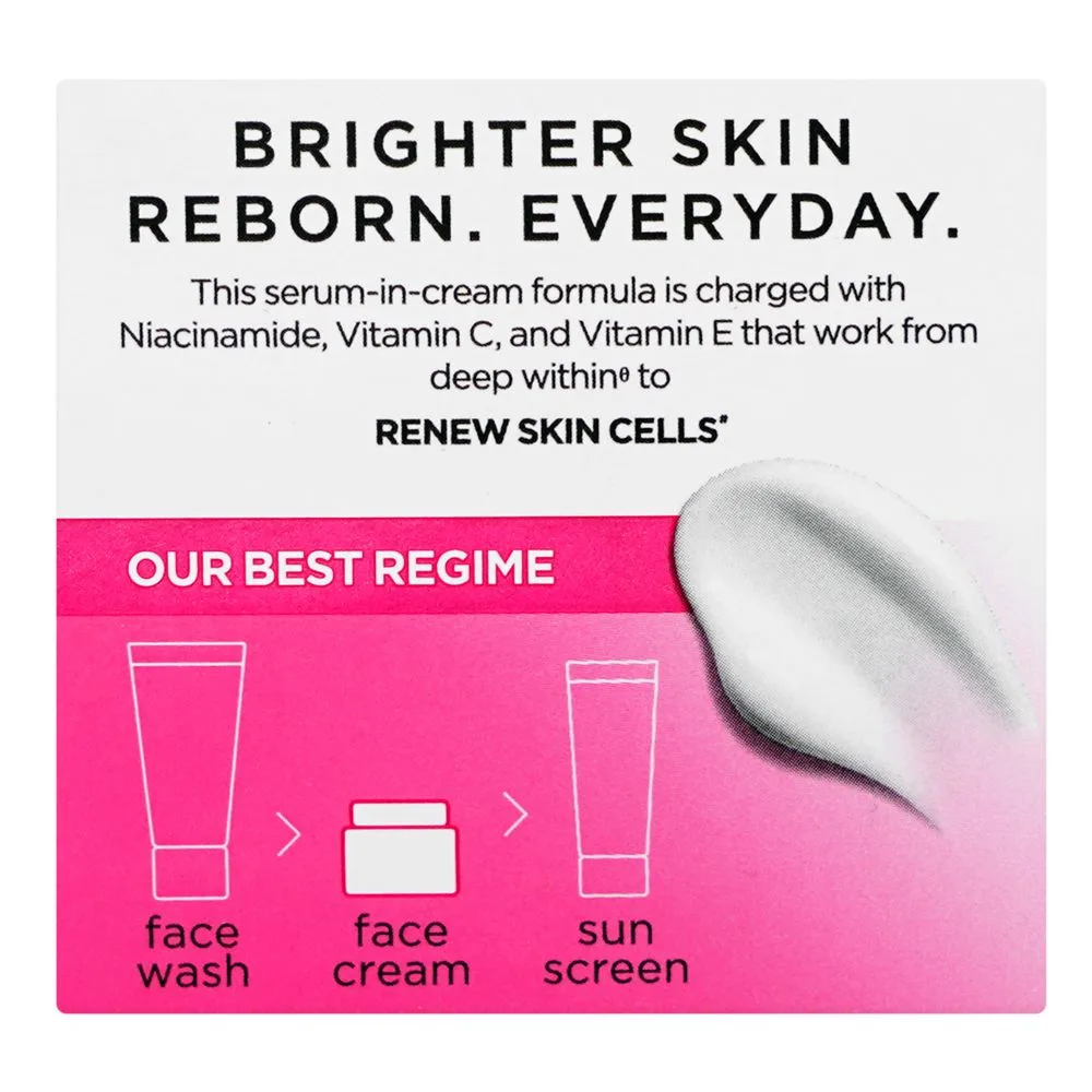 Comfortable casual glow & lovely re-new bright serum in cream, niacinamide, vitamin c, 62ml