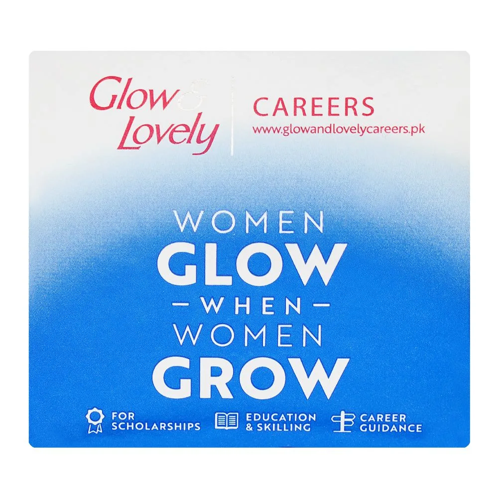 Side view of glow & lovely winter bright cream, vitamin e, 62ml