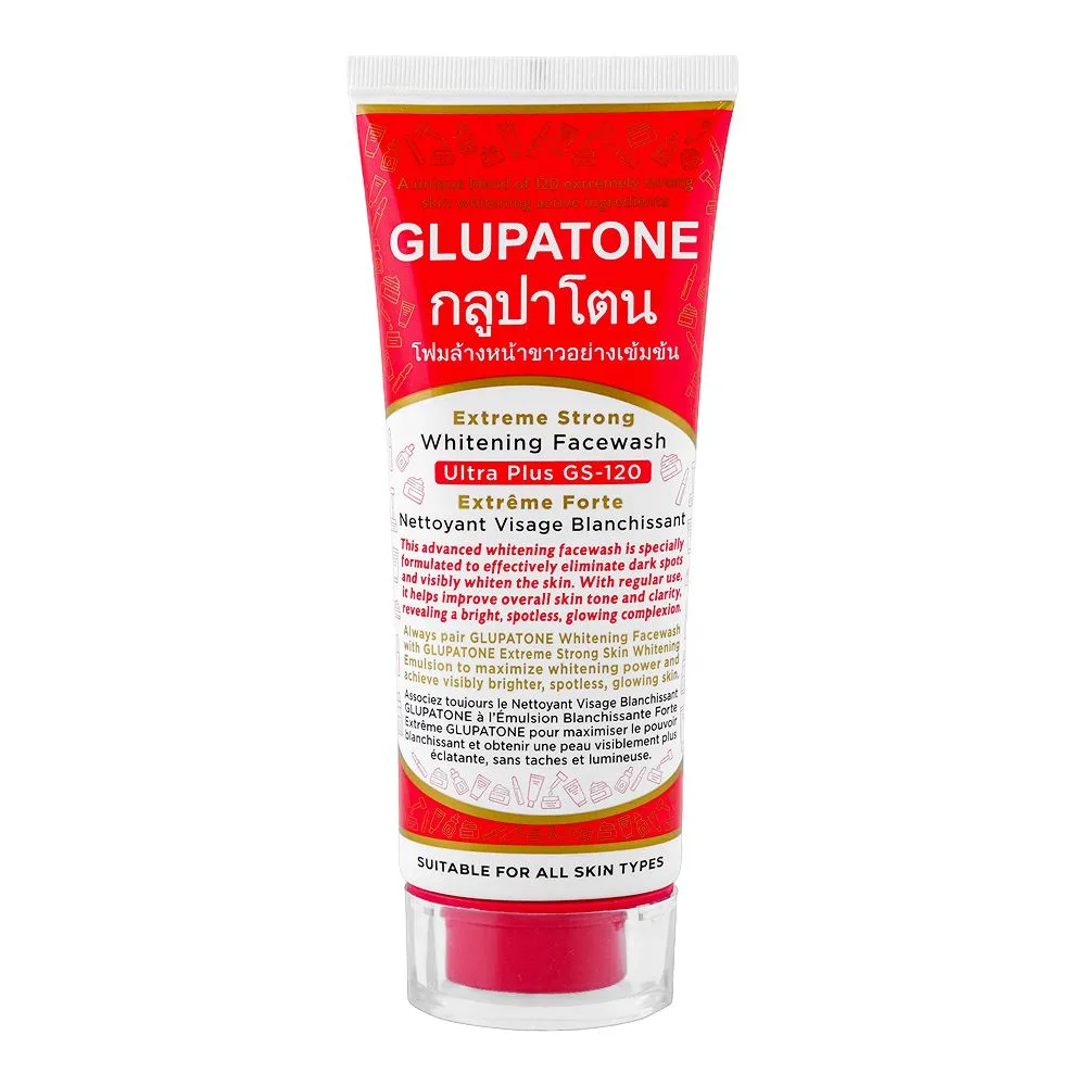 Glupatone Extreme Strong Whitening Face Wash, For All Types Of Skin, Ultra Plus GS-120, 100g
