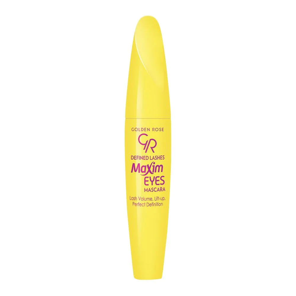 Side view of golden rose defined lashes maxim eyes mascara