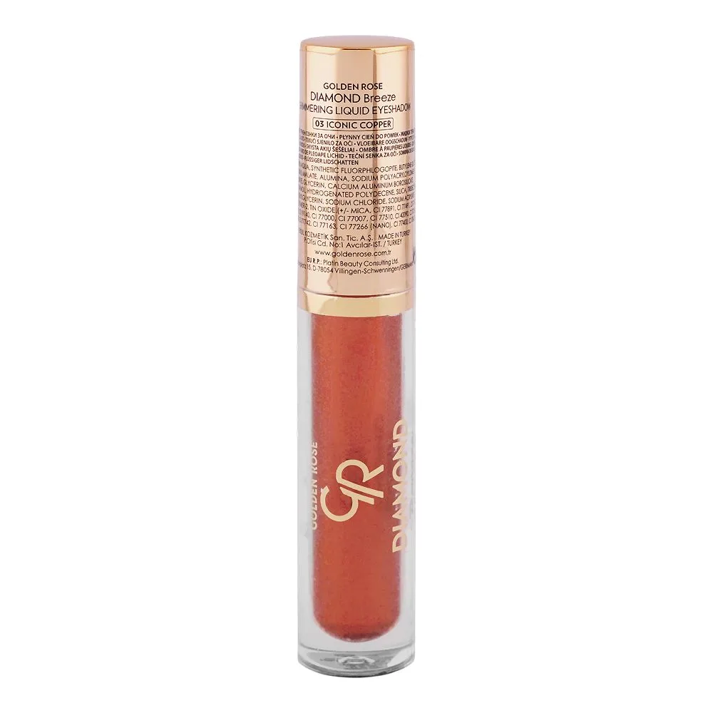Golden Rose Diamond Breeze Shimmering Liquid Eyeshadow, 03 Iconic Copper