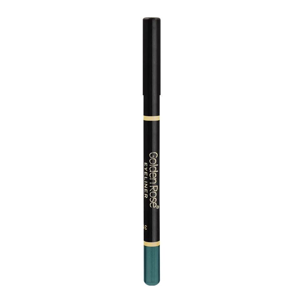 Side view of golden rose eyeliner pencil, 315