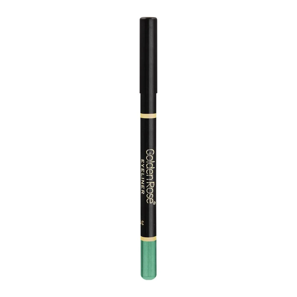 Side view of golden rose eyeliner pencil, 334