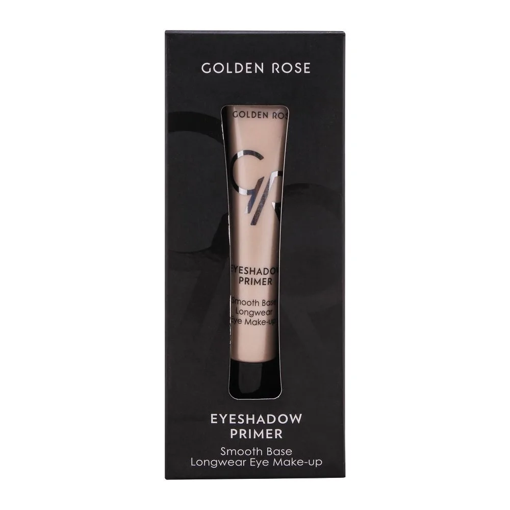 Side view of golden rose eyeshadow primer, smooth longwear base eye make-up
