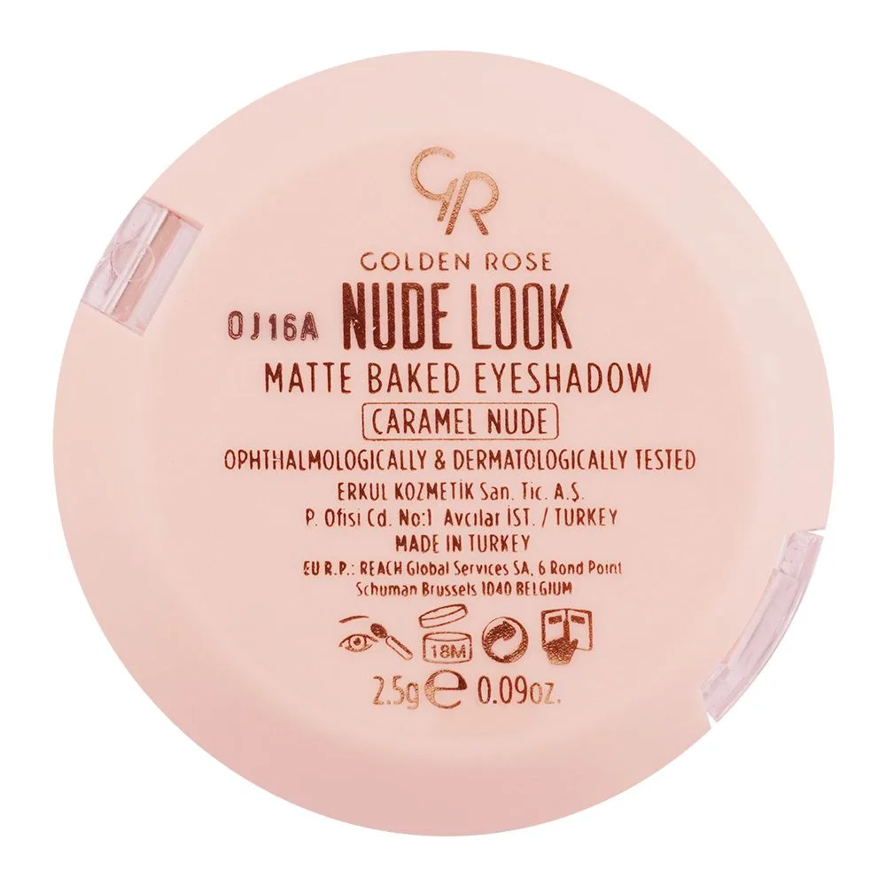 Comfortable casual golden rose nude look matte baked eye shadow, caramel nude