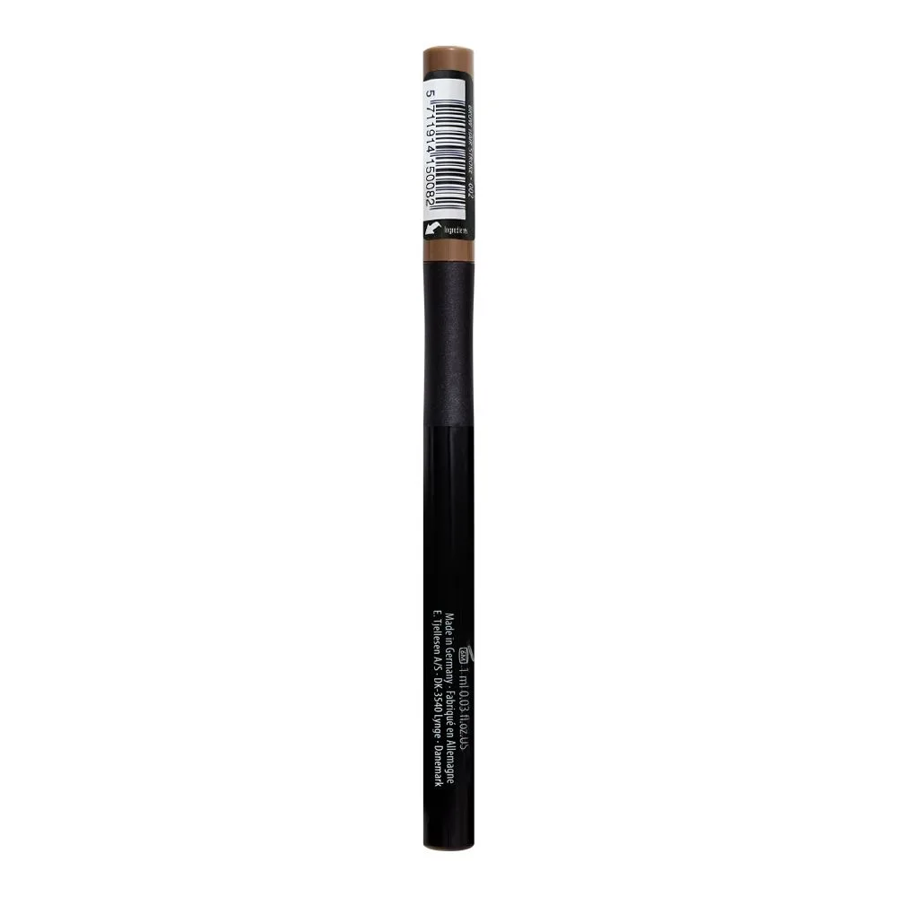 Side view of gosh brow hair stroke 24h semi tattoo ink eyeliner, 002 grey brown, 1ml
