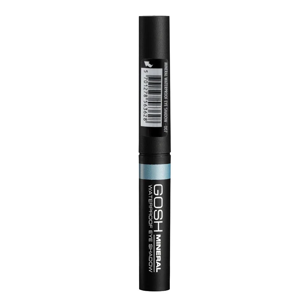 Side view of gosh mineral waterproof eyeshadow, 007 light blue