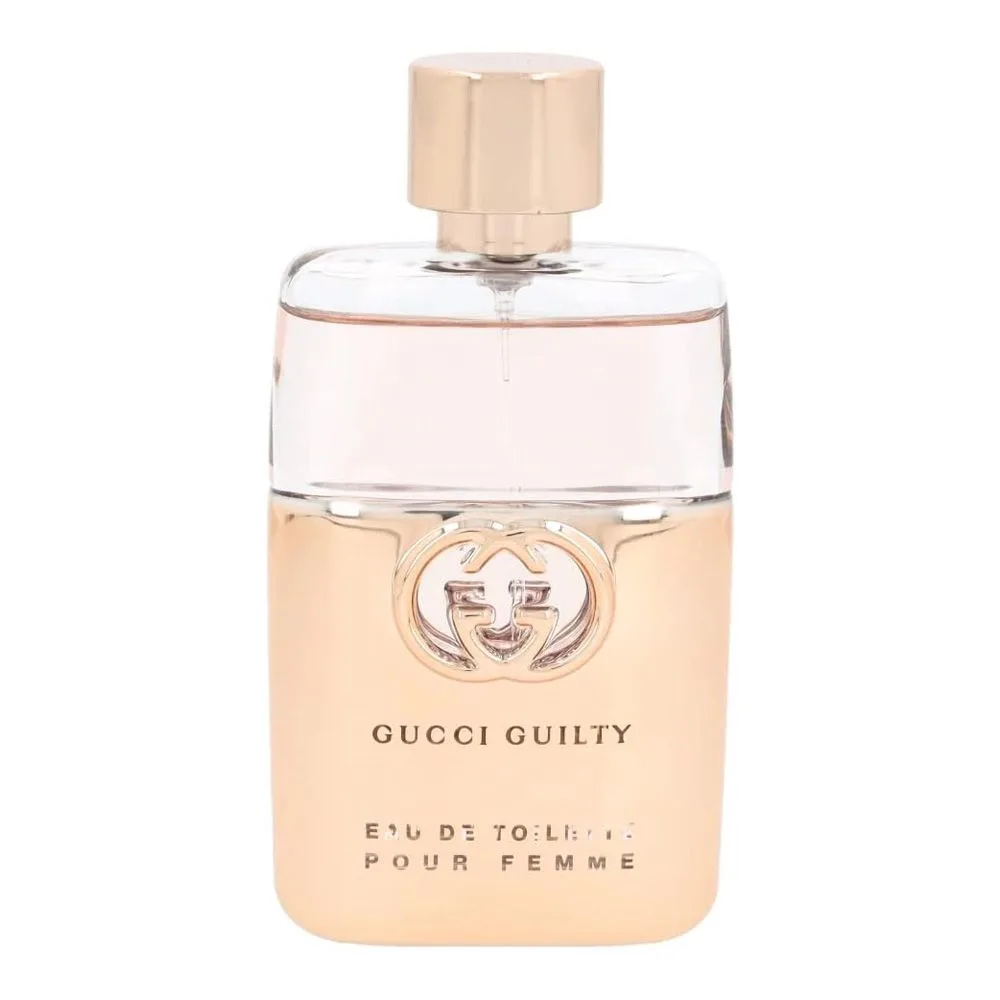 Close-up design of gucci guilty pour femme, eau de toilette, for women, 50ml