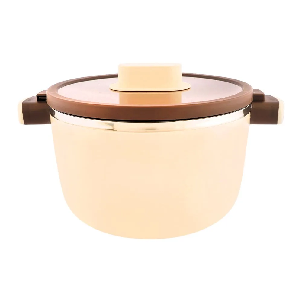Comfortable casual happy ware forte warmer hot pot with twist lock lid, 29.5 x 22.2 x 16.5cm, 3.5 liters, brown, su-648