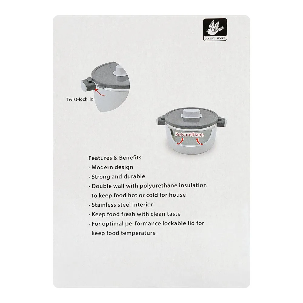 Premium everyday wear happy ware forte warmer hot pot with twist lock lid, 29.5 x 22.2 x 16.5cm, 3.5 liters, brown, su-648