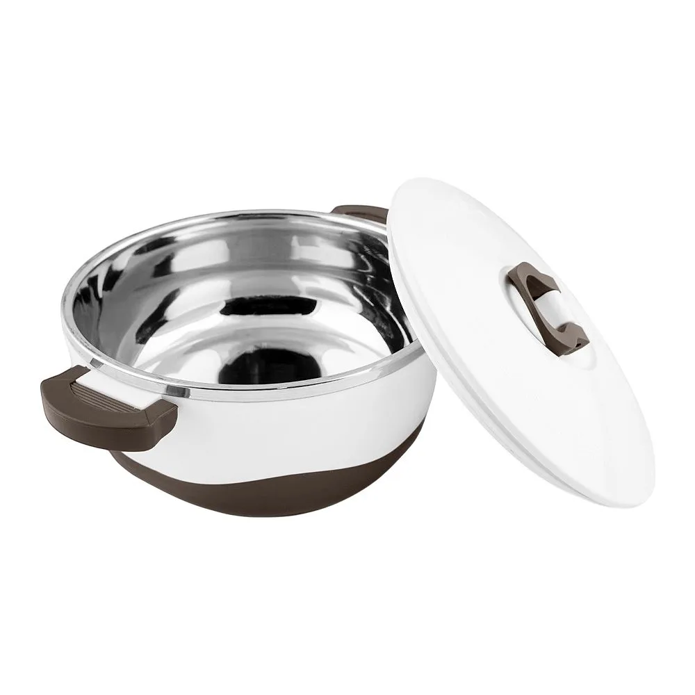 Side view of happy ware hot pot with lock lid, 1800ml, brown, su-631